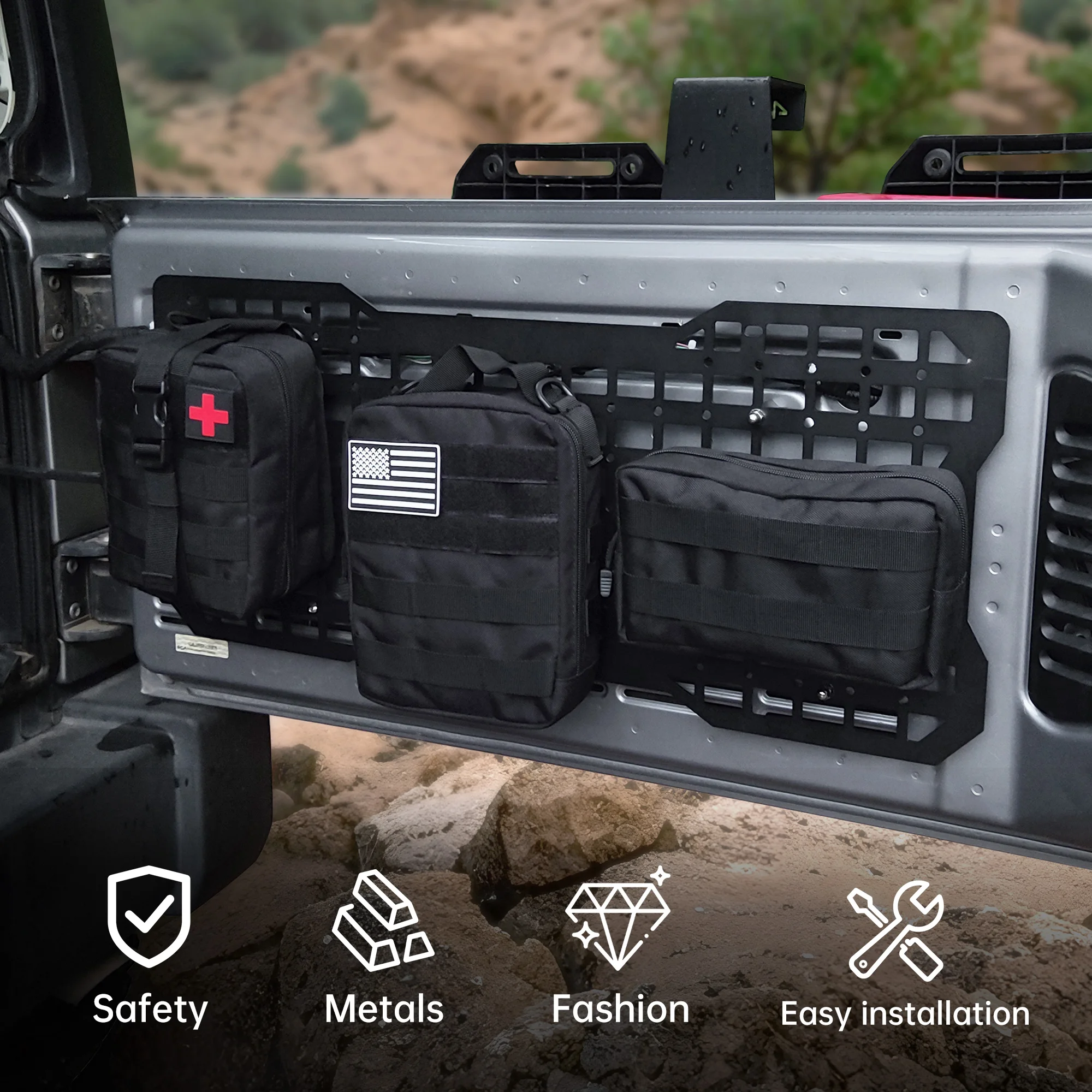Tailgate Tactical Panel for Jeep Wrangler 2007-2025 Tailgate Accessory