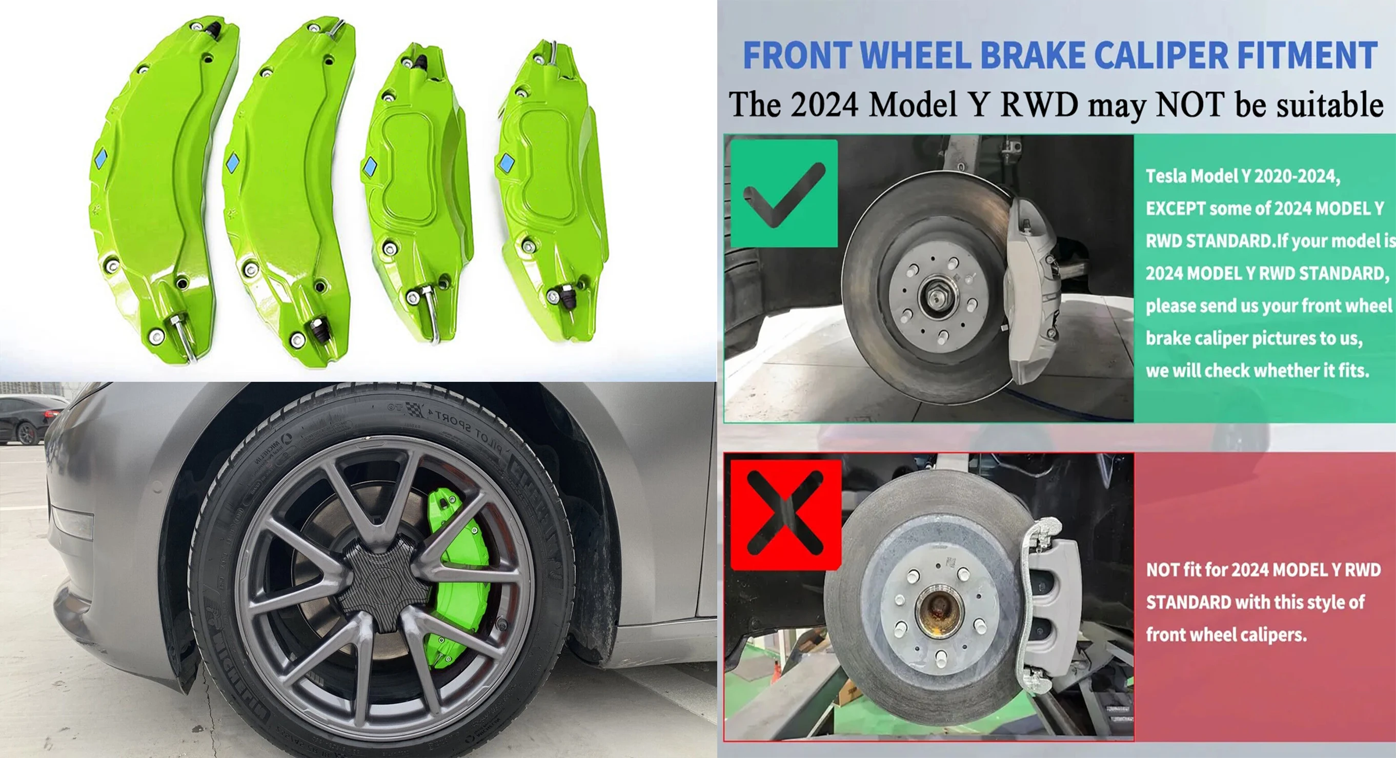 テスラ モデルY 2020 2021 2022 2023 2024用ブレーキキャリパーカバー