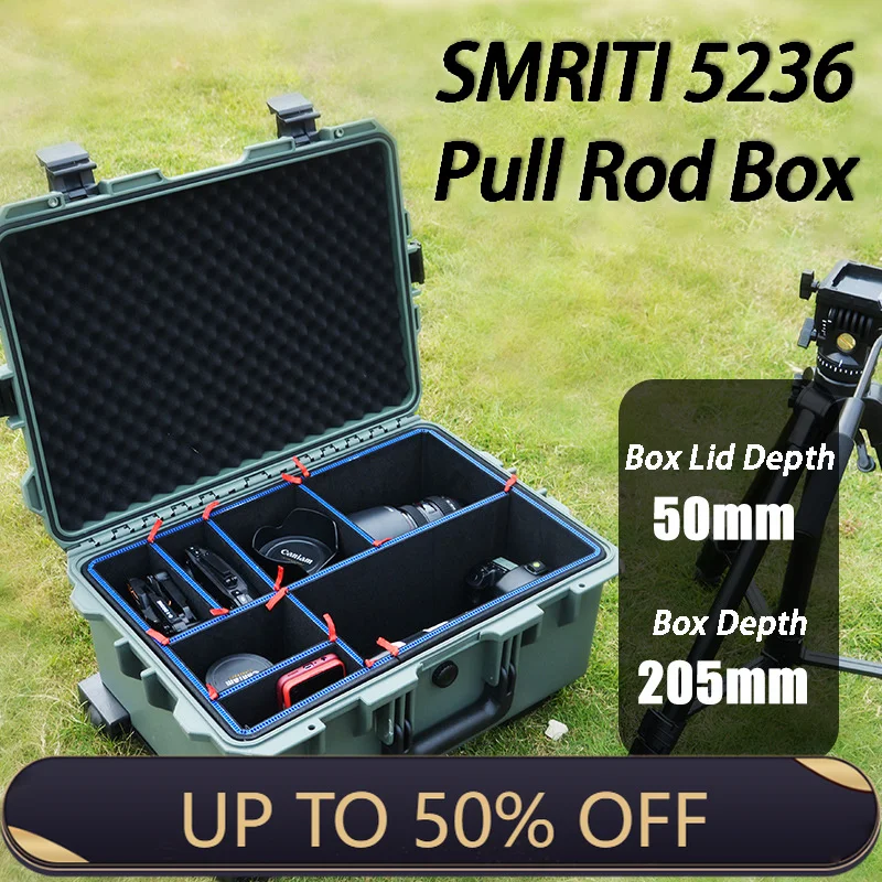 

SMRITI Tool Box 5236 Safety Protection Boxes Pull Rod Equipment Storage Box with Wheel Waterproof Hardware Tool Organizer Boxes