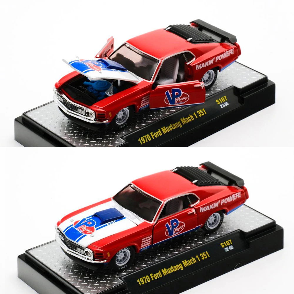 最新のマッスルアロイモデルの車,2台のマシン,ダイキャスト1:64ピックアップトラック,フォルクスワーゲン,フォードマスタングロードスター,誕生日プレゼント