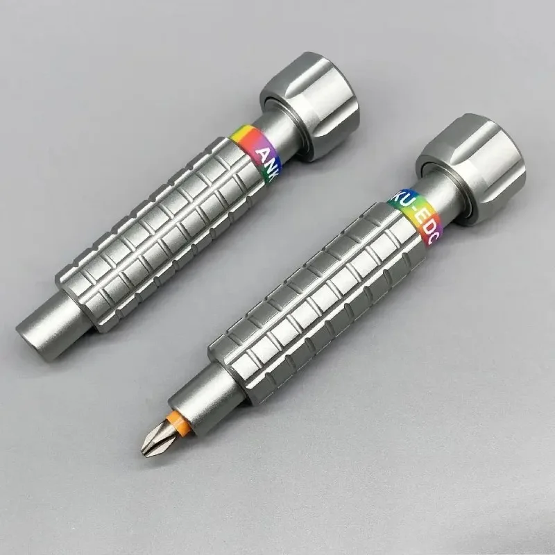 Everbright Store Anku 6.35 Screwdriver Metal EDC Multi-Function Tool 6.35 Bit Head Handle Full Aluminum Screwdriver