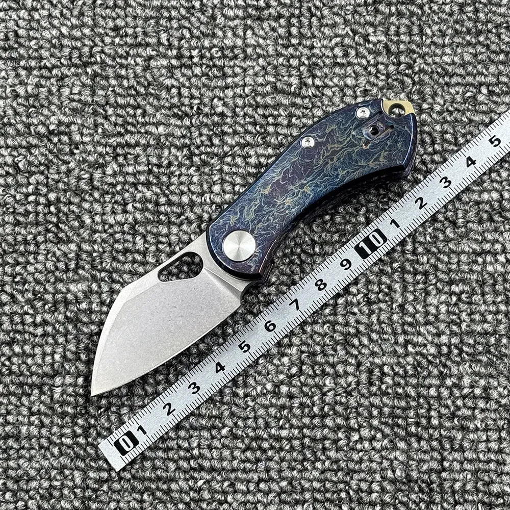 

Складной нож GiantMouse Mini Pocket с титановой рукоятью и узором «Молния», для активного отдыха, кемпинга, выживания в дикой природе, EDC-инструмент