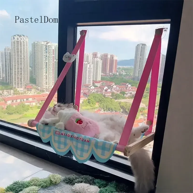 Window Suction Cup Cat Hammock, No Punch Glass Balcony Cat Climbing Perch, Sunbathing Cat Bed Nest Pet Supplies