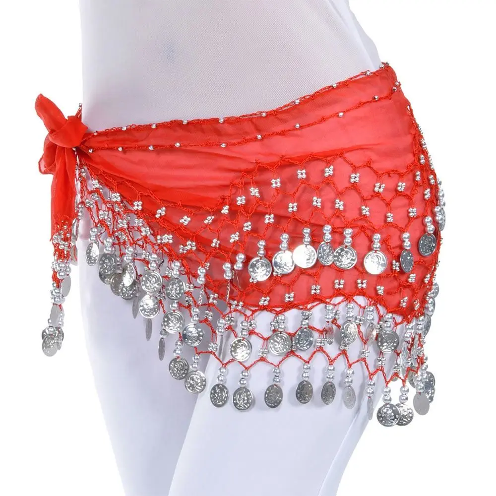 Women Sexy Belly Dance Hip Scarf Wrap Belt Dancer Skirt Female Show Costumes Sequins Tassels Thailand/India/Arab Dancer Skirt