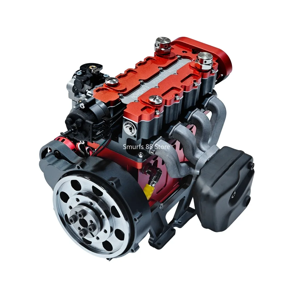 GS-L4 36cc Inline Four Cylinder Four Stroke Engine Model Water-Cooled L4 RC Gas versio Engine Model Suitable for RC Car/boat Toy