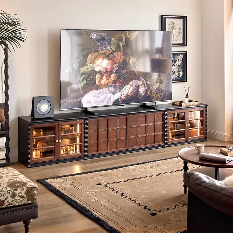 

TV cabinet, living room high-end French style all solid wood medium and ancient style