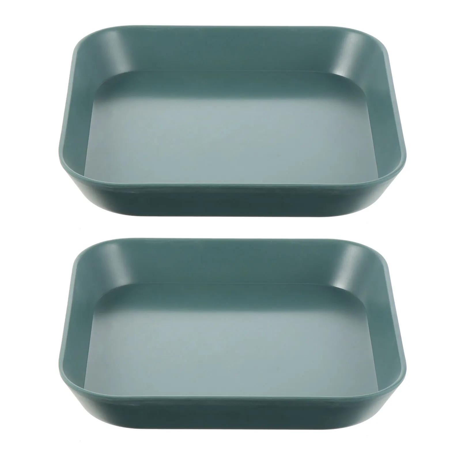 

2 Pcs Square Bone Dish Food Trays Melamine Resin Material Thicken Anti Fall Storage Snack Container Elegant Style Fruit Plate