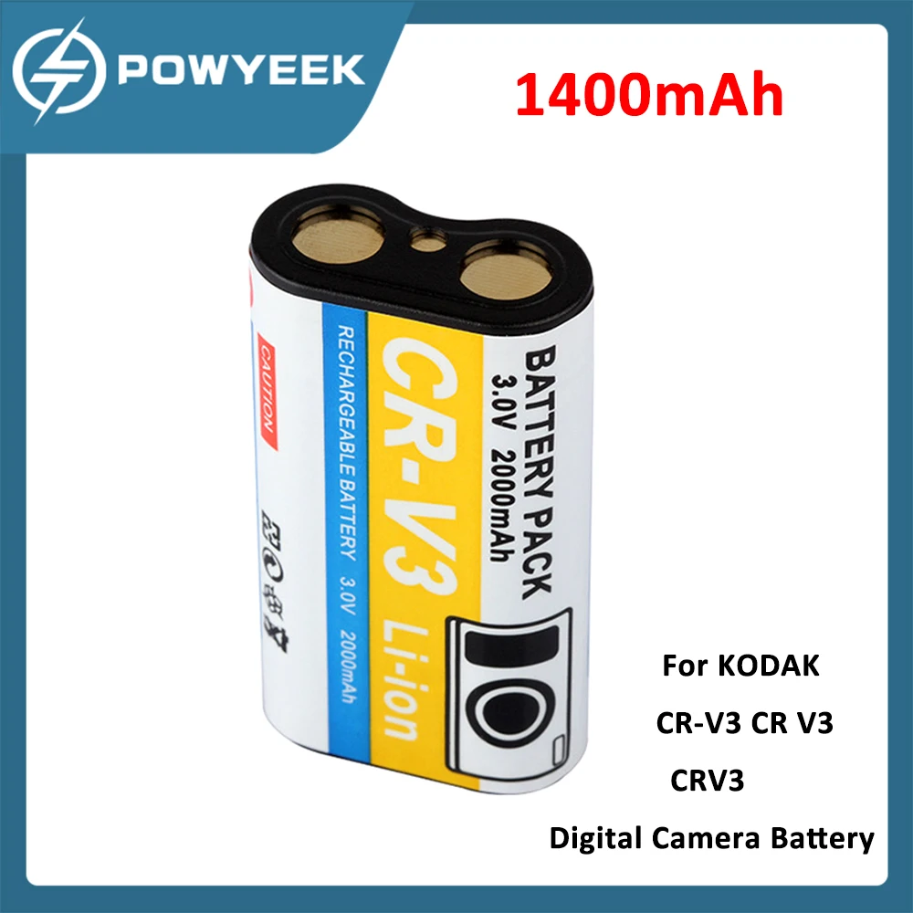 1PC 1400mAh for KODAK CR-V3 CR V3 CRV3 Digital Camera Battery For Kodak C340 C310 C530 C875 C743 DX6340 C360 C433 D4104 bateria