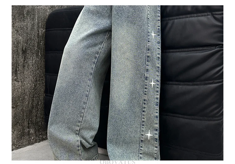 American Girls Retro-Jeans mit Sternen, Kinder Trendige Grafik-Design Gerade Denim-Hose, Kinder Street Hip-Hop Jeans Hose – Detail 8