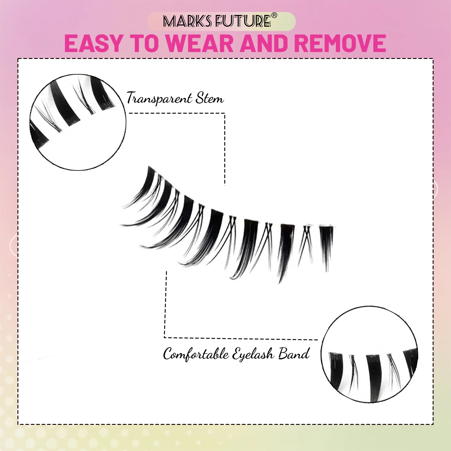 Sztuczne rzęsy Manga Lashes Cat Eye Lashes Spiked Lashes C Curl Lashes Wispy Natural Look Clear Band 10Pairs Pack