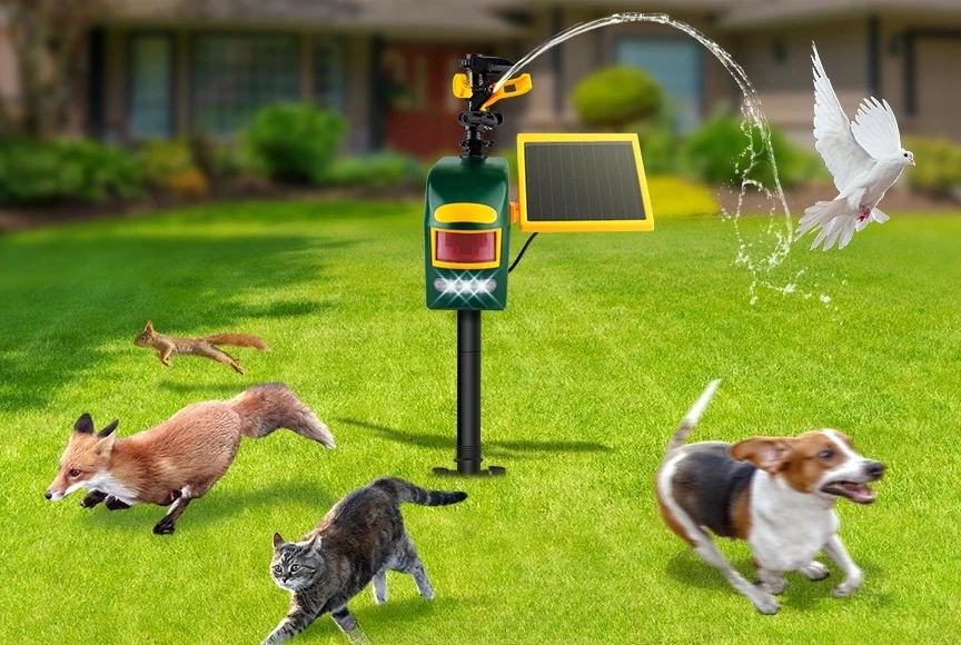 2025年OEMソーラー野生動物撃退器赤外線誘導犬鳥撃退器屋外スプレー式水動物撃退器