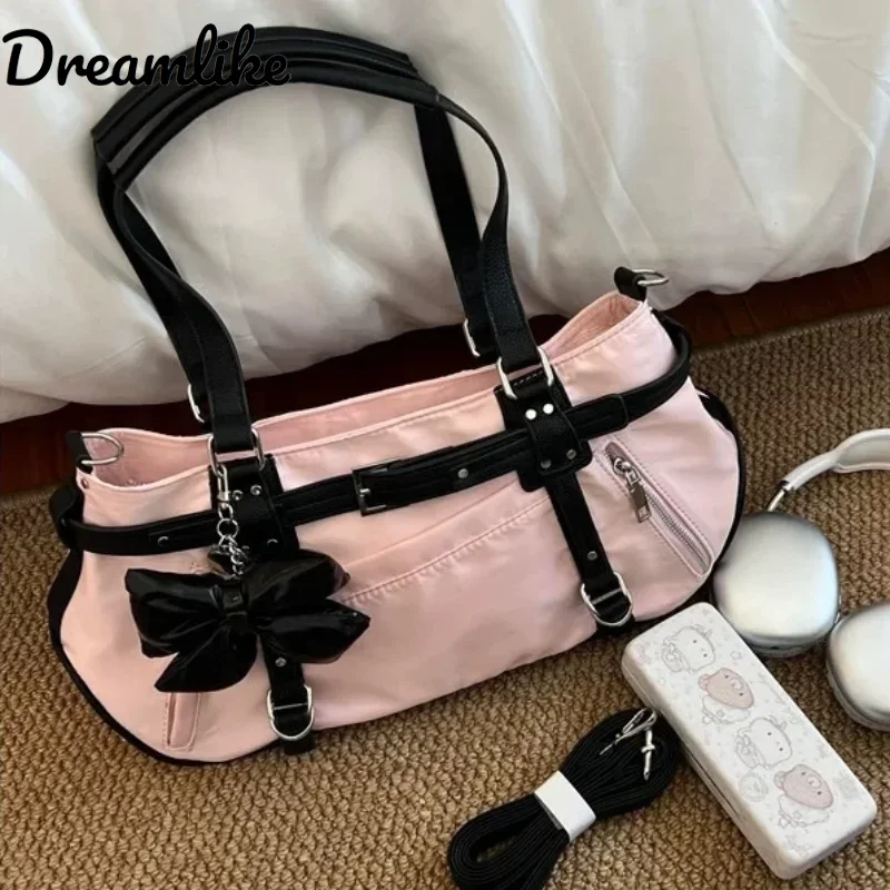 

Trendy Yoga Bag Y2k Large Capacity Crossbody Handbag Commuter Women's Bag Soft Handle Leopard Print Boston Bag