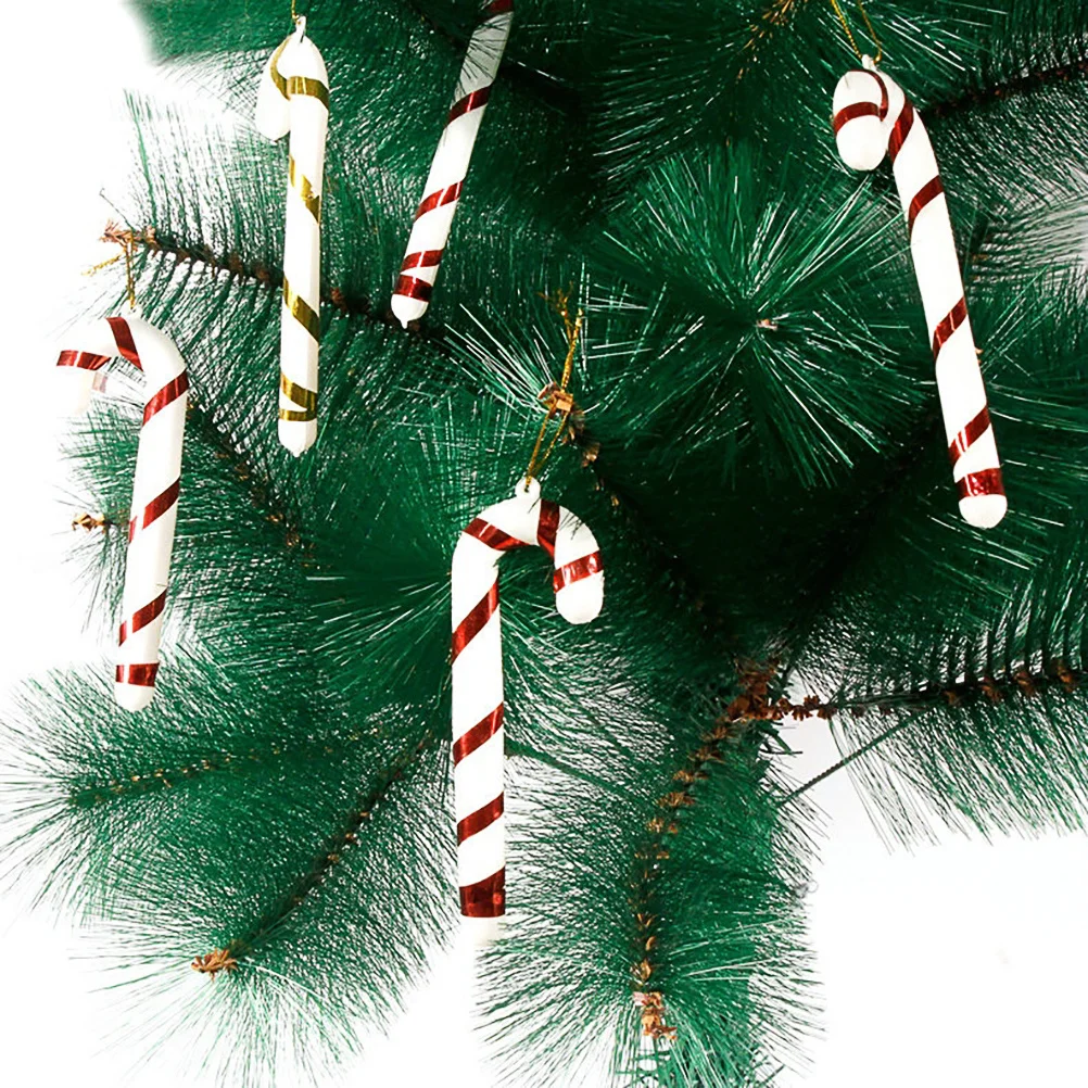 

12 pcs Christmas Tree Decoration Candy Cane Ornament Red White Festive Pendant Photo Prop Party Supplies Home Decor