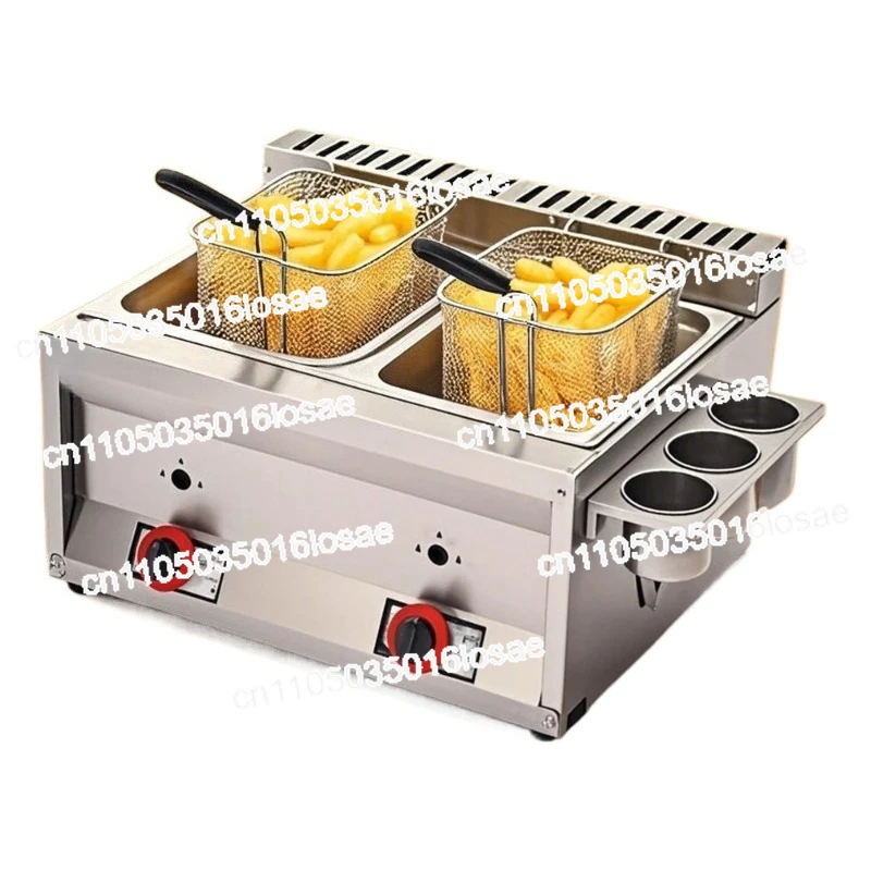 Hot sale Hot Selling Commercial Gas Fryer 2 Tank 2 Basket Industrial Chips Deep Fryer Chicken Fryer Machine With Oil Filter Mach