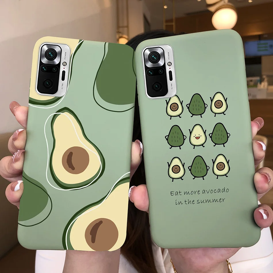 For Xiaomi Redmi Note 10 pro max phone Case Daisy Heart Avocado Soft Silicone Cover Phone Case on Redmi Note 10 Pro Max Funda