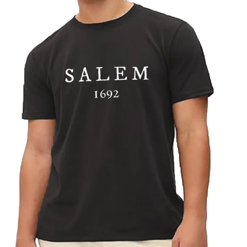 T-shirt en coton SALEM pour hommes, vêtements esthétiques, t-shirts vierges, 1692