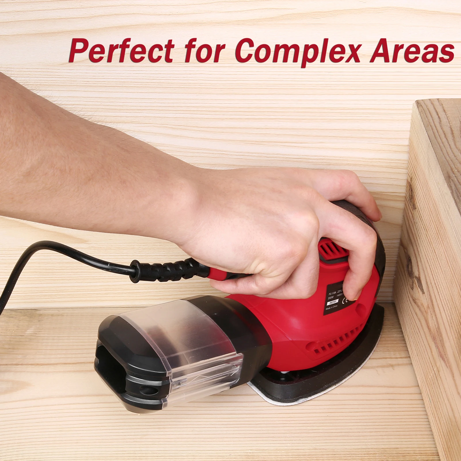 Electric Detail Sander Corded Multi-Function Detail Sander Sanding Polishing Tools 1.6A 200W 14000 RPM Efficient Dust Collection