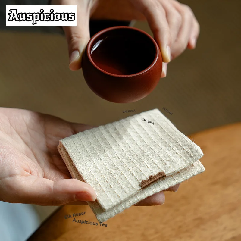 1pc Handmade Thickened Cotton-linen Tea Towel Vintage Heat Insulated Pad Tea Napkins Household Tea Cloth Teaware Supplies Gift