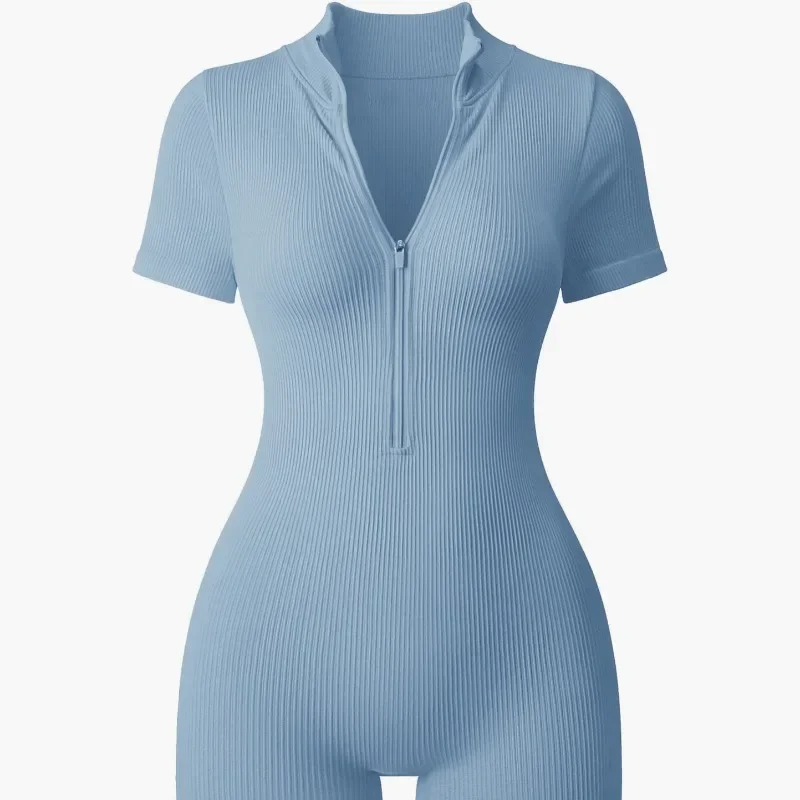 European American Women's Athletic Jumpsuit for Gym Workouts Yoga Sessions Running Exercises Casual Errands and Daily Active