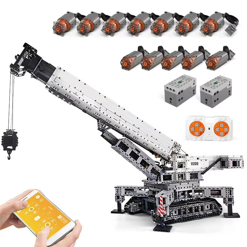 테크니컬 17002 MOC 신형 앱 원격 제어 LTM 굴착기 트럭 모델 블록 조립 키즈 DIY 장난감 크리스마스 선물