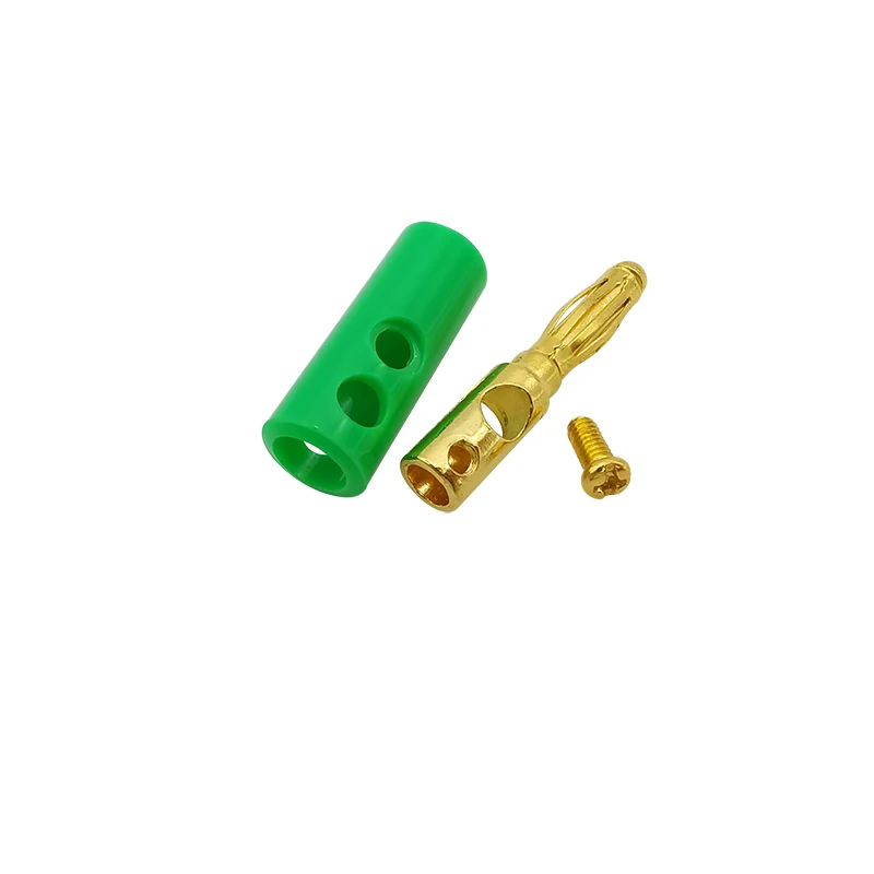 10Pcs 4mm Banana Plug Male Connector Solderless Screw Type Gold Plated Bananas Plugs Adapter For DIY Test Leads Wire