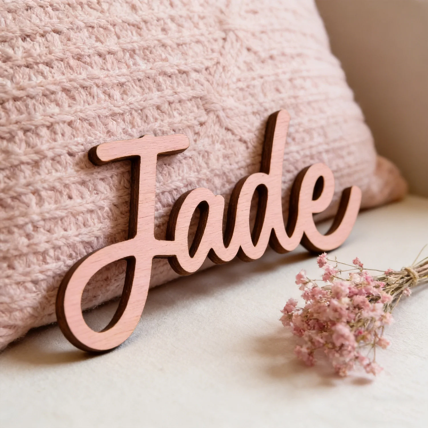 1 Stück personalisierte Namensmarke aus Holz, anpassbarer Name, Türdekoration für das Schlafzimmer zu Hause