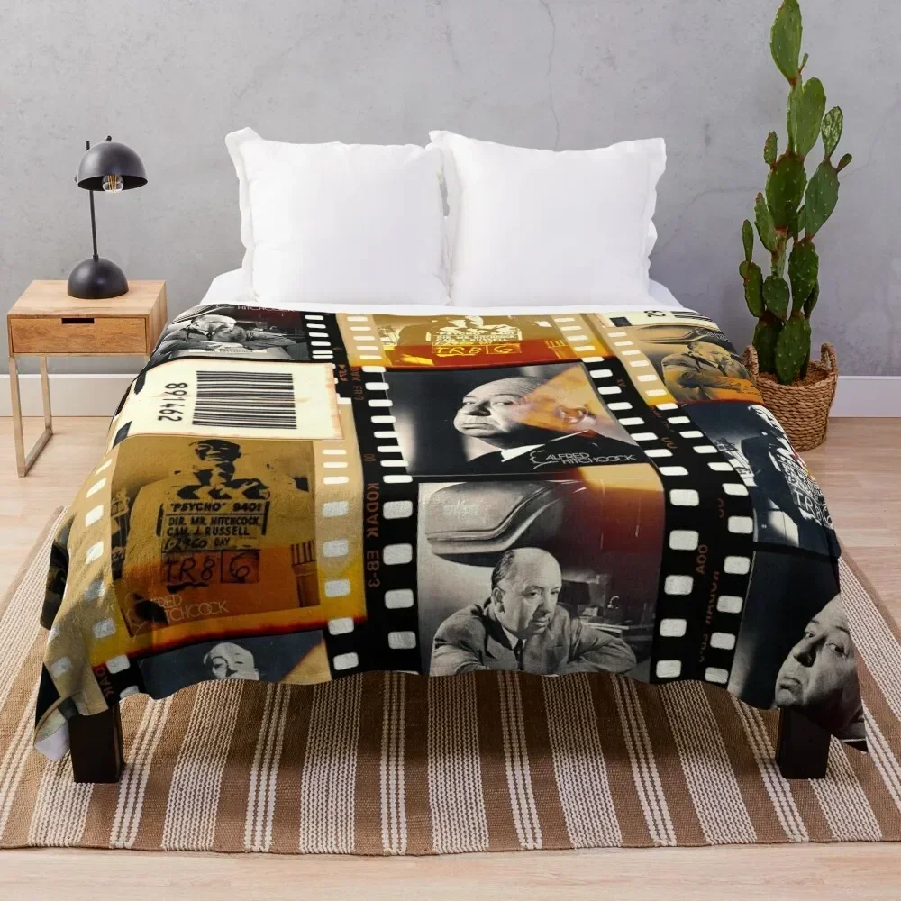 Alfred Hitchcock, filmstrip Throw Blanket Bed Fashionable Thins Fashion Sofas Blankets