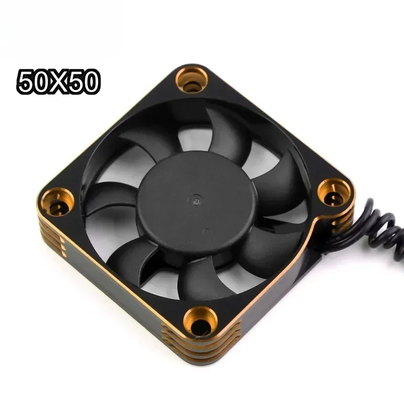 50*50MM RC Car 5010 Cooling Fan Metal Case High Speed Temperature Control Heat Sink Universal Models Repair Accessories