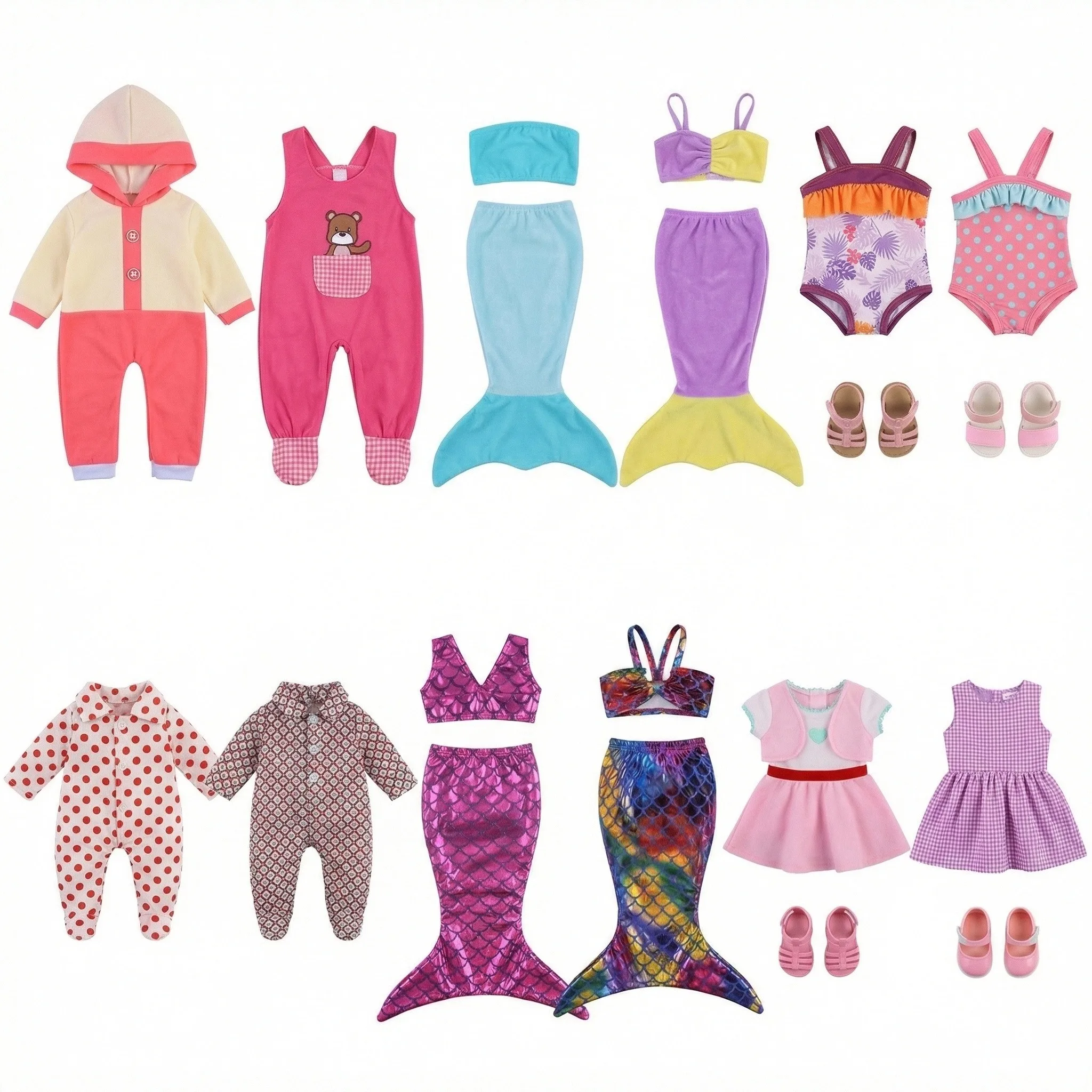 

Подходит для кукол 18 дюймов, кукол 43 см, кукол-младенцев, аксессуаров для одежды, различной одежды, юбок, брюк, детских подарков.