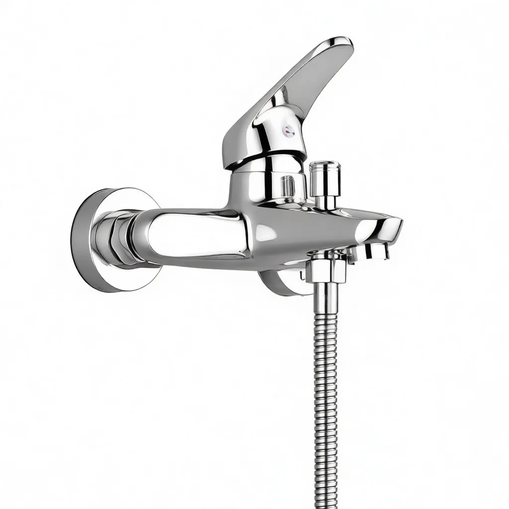 Chrome Brass Bath Shower Mixer Tap Dual Outlet Triple Hot Cold Water Faucet Bathroom Basin Replacement Valve Fixture System