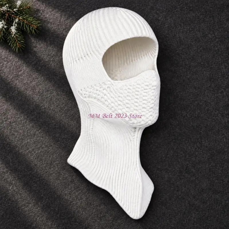 49ME Full Face Balaclava with Ribbed Head, Textured Lower-Face Panel and Extended Neck Coverage for Cycling and Commuting