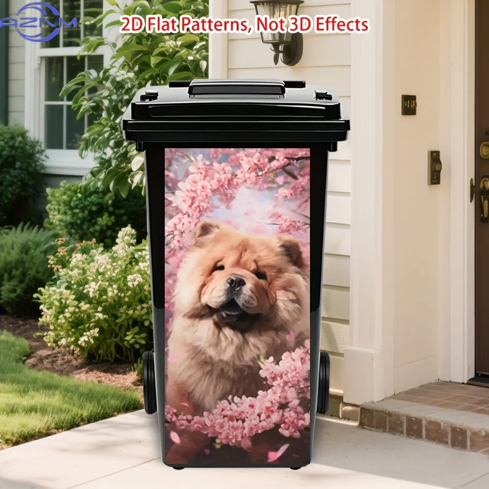 Autocollants Chow Blossom Bliss Bin - Décorations robustes pour jardins, poubelles, fenêtres et clôtures - Qualité supérieure, faciles à poser
