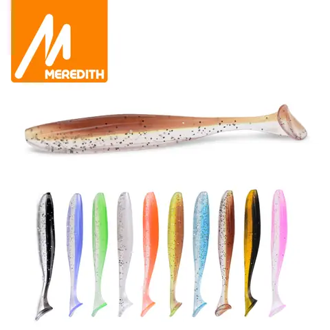 Soft Fishing Lures 50-130mm Double Color T Tail MEREDITH