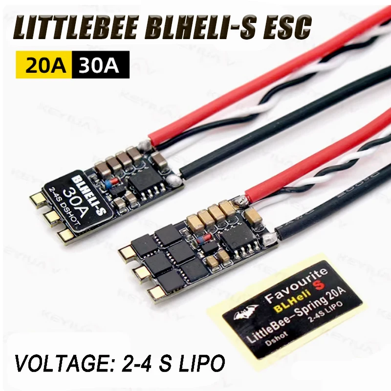 FVT LITTLEBEE Little bee BLHeli-s SPRING 20A/30A Brushless ESC 2-6S Supports DSHOT Oneshot42 OneShot125 for RC FPV Racing Drone