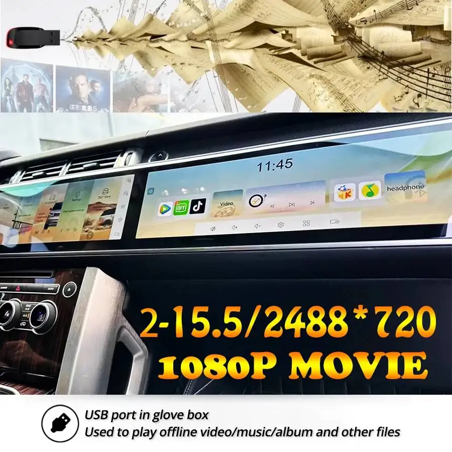Dual Screen Android Multimedia Player For Land Rover Range Rover Sport L494 2013-2019 Car GPS Carplay Stereo Navigation 4G WiFi