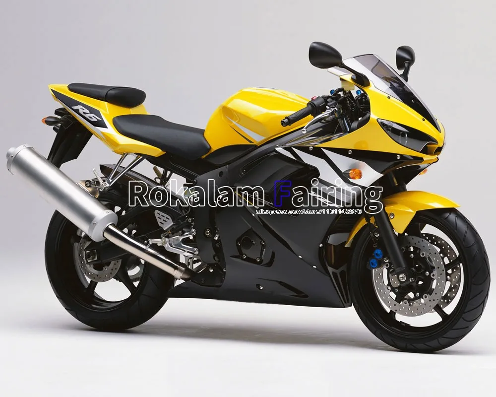 

Для Yamaha YZF R6 03 04 YZFR6 YZF-R6 2003 2004 YZF600 желтый черный комплект обтекателя послепродажного обслуживания (литье под давлением)