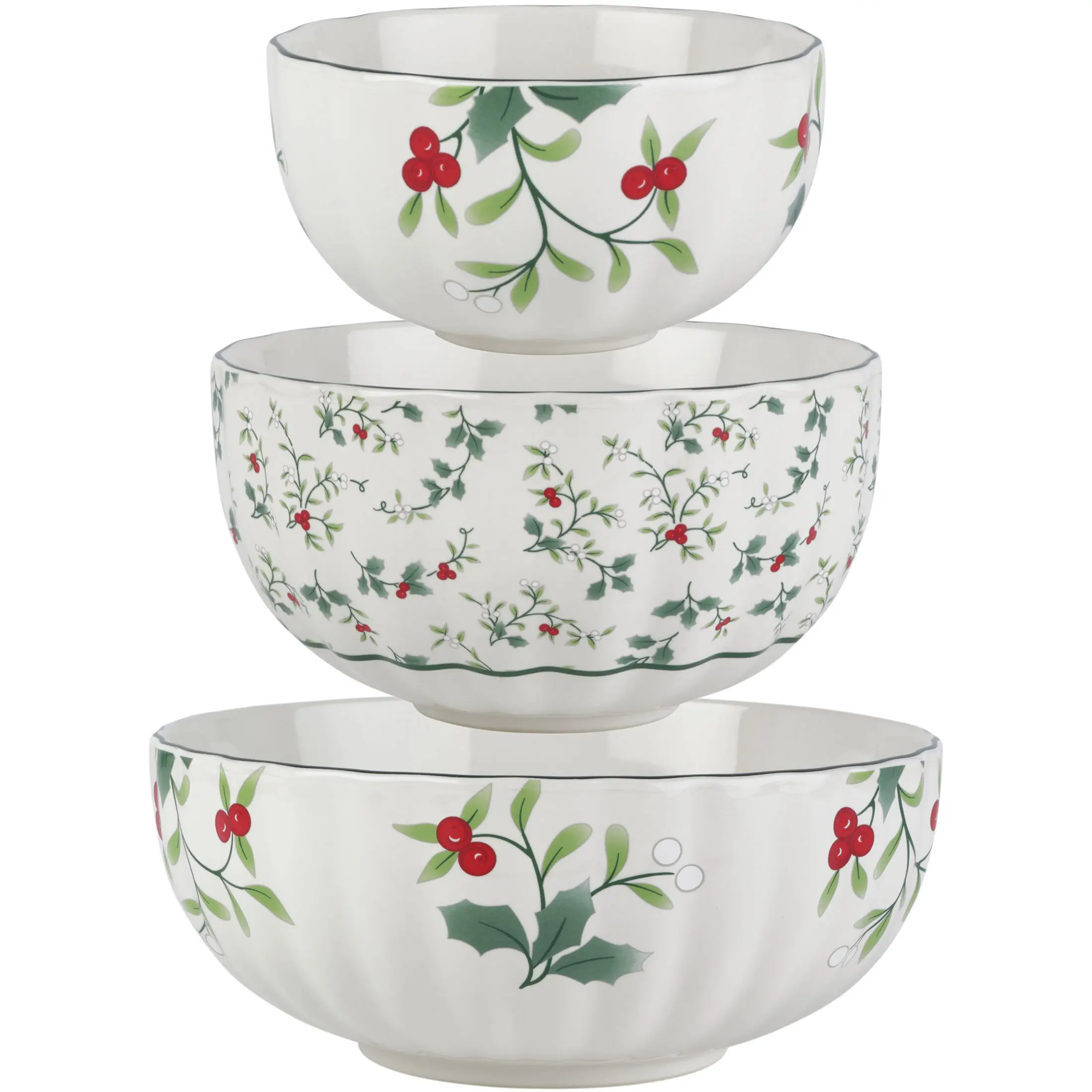 

Stoneware scallop serving bowls set of three micro and macro sizes