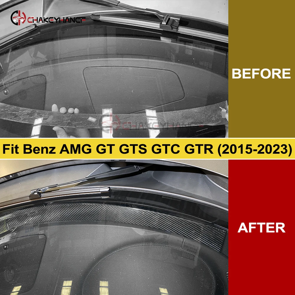 For Benz AMG GT C190 R190 GTS GTC GTR Dry Real Carbon Fiber Dashboard Windshield Upper Trim 2015-2023 LHD RHD Car Interior Decor