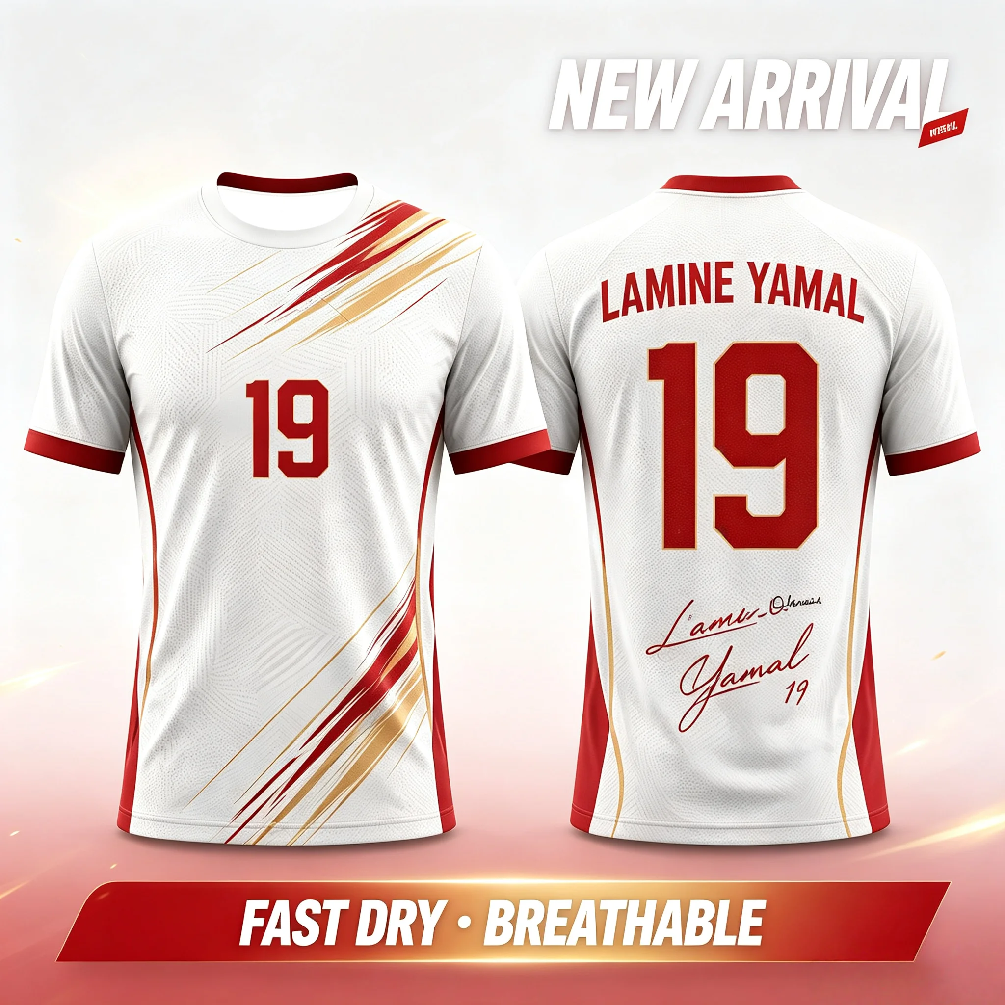 New Spain 2026 Special Edition Football Jersey White Kids Adults Summer Quick Dry Breathable Sports Casual Tee Fan Gift Fashion