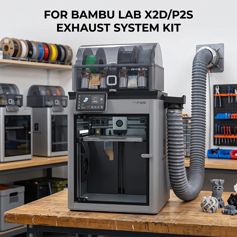 For Bambu Lab P2S/X2D  External Exhaust Fan Kit Long-Distance Ventilation And Exhaust For P2S/X2D 3D Printer Accessories