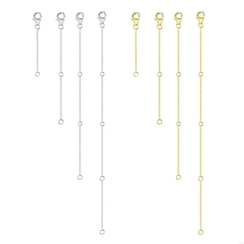 

U13D Стильное ожерелье и браслетные вытягиватели 4 упаковки золота и серебряных цепей