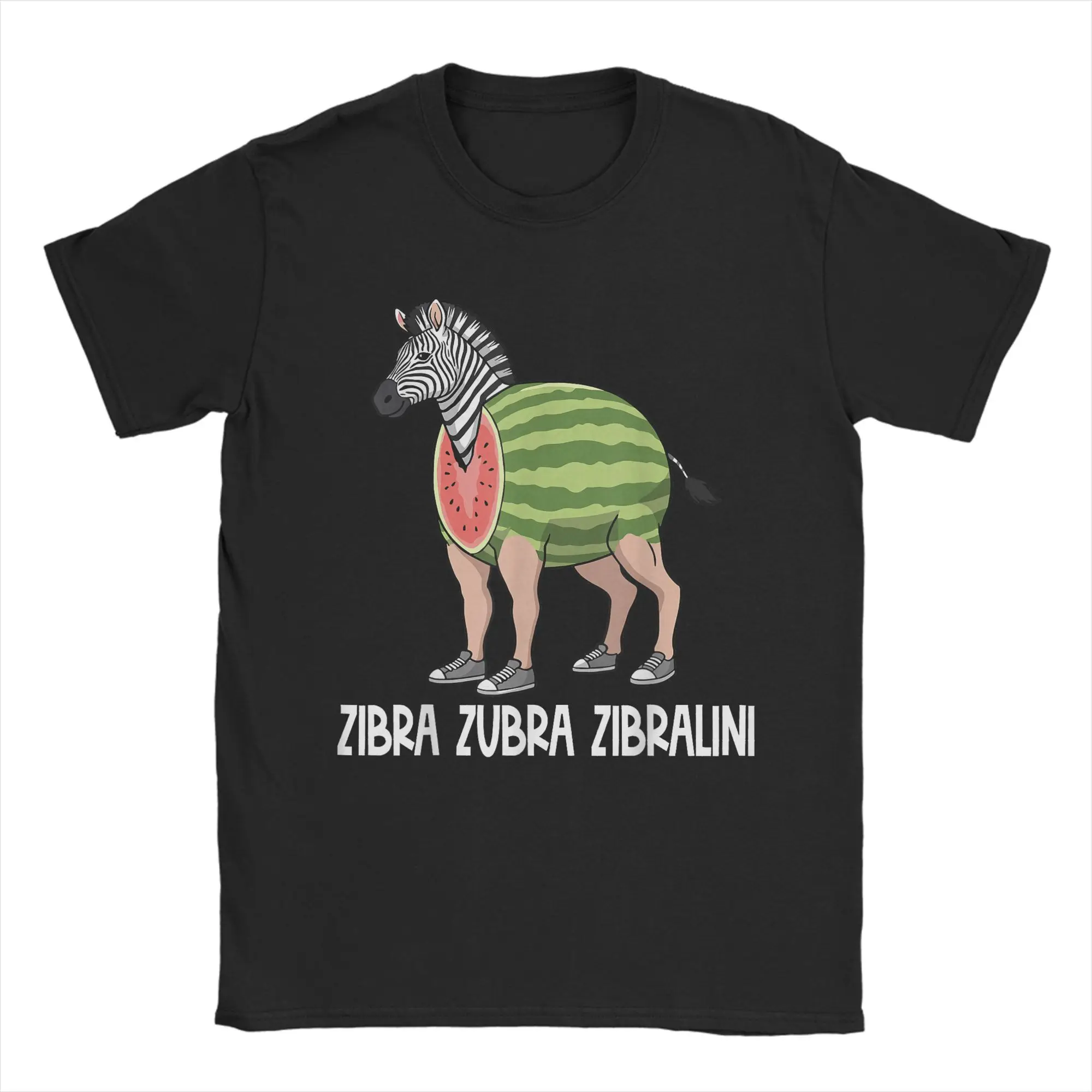 

Мужская футболка с итальянскими мозговыми персонажами Zibra Zubra Zibralini, забавные хлопковые футболки с короткими рукавами, одежда с круглым воротником