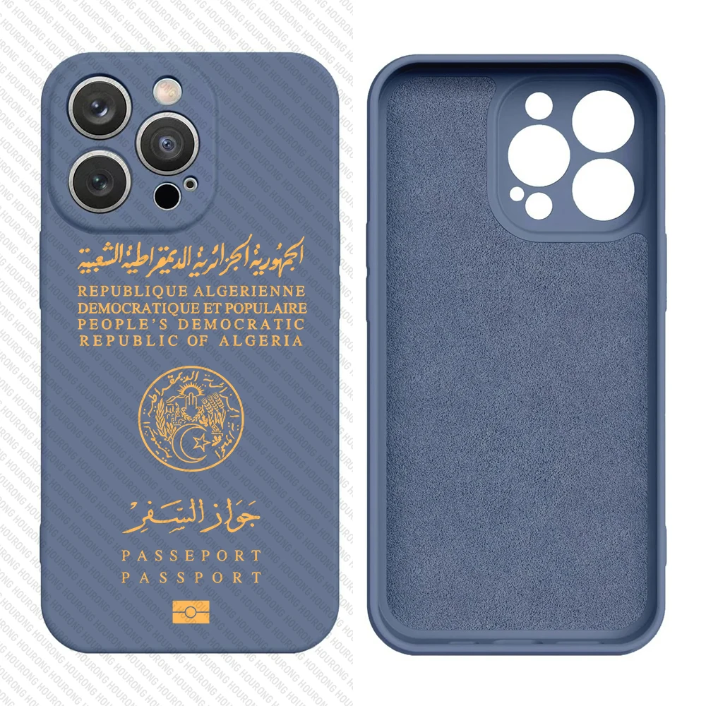 Algeria Passport Cover Case for iPhone 16 15 14 13 12 11 Pro Max XS XR Mini 7 8 6S Plus 5 SE 2022