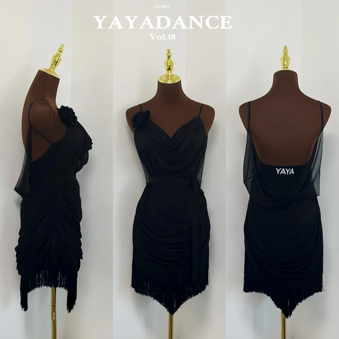 Latin Dance Dress Women Competition Clothing Black Fringe Dress Mesh Tops Tassel Skirt Practice Suit Cha Cha Rumba Wear DNV24281