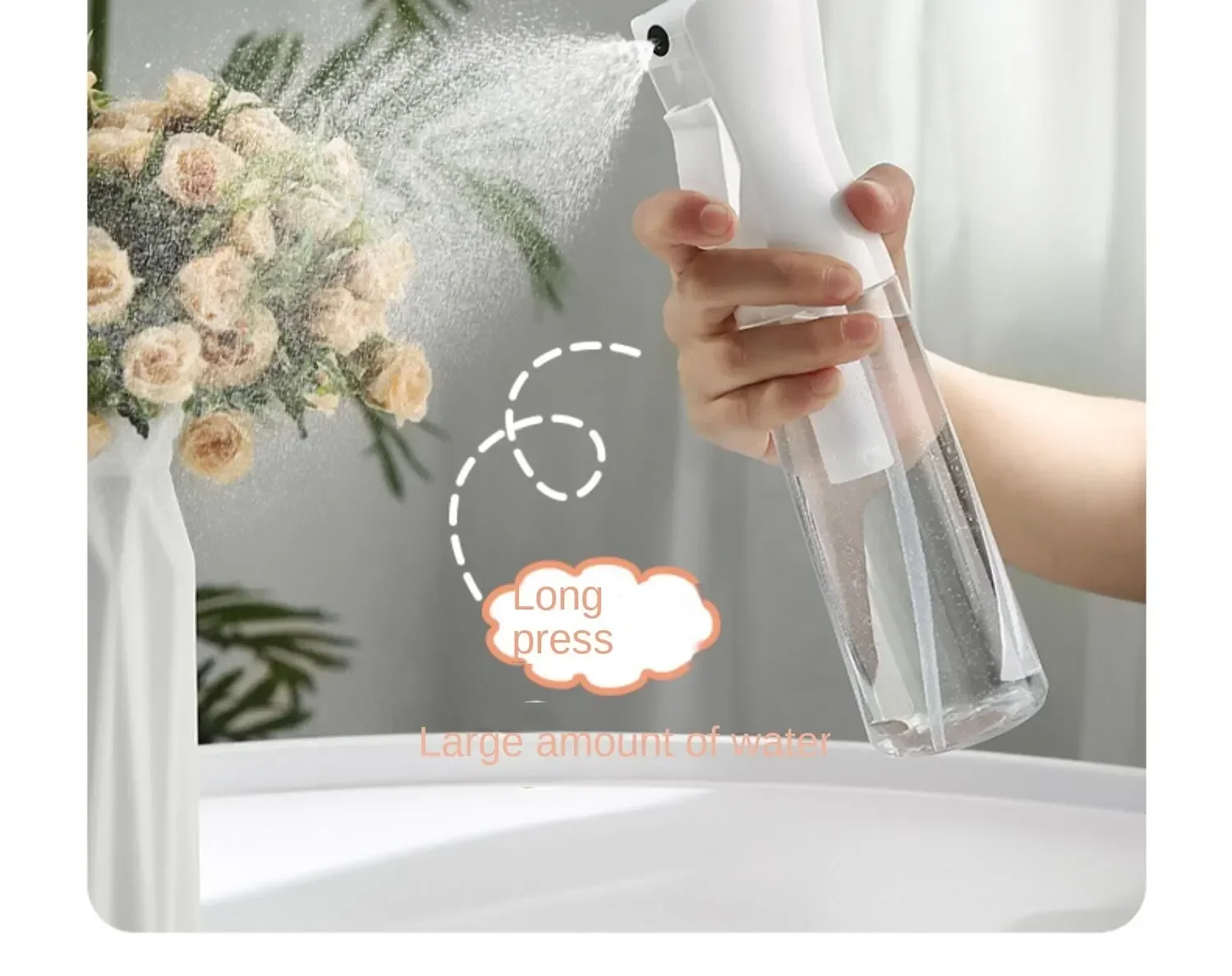 200/300/500ml Kontinuierliche Sprühflasche für Haare – Nachfüllbarer automatischer Wassersprüher für Salon, Friseur & Haarstyling-Werkzeuge – Detail 7