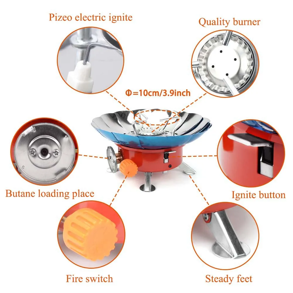 Windproof Outdoor Mini Portable Small Card Stove Picnic Stove Head Stove Mountain Climbing Travel Folding Stove Camping Stove image 5