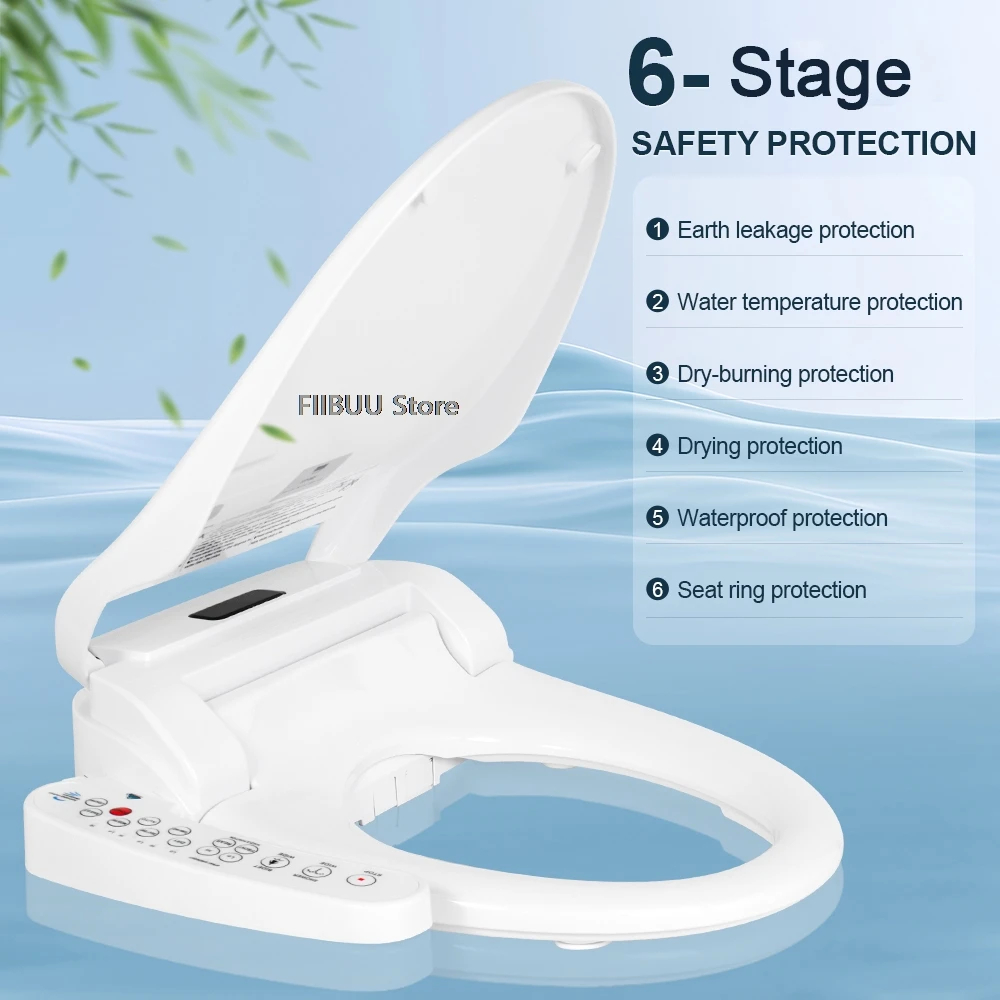 Smart Bidet Toiletbrilhoes Zijpaneelbediening Direct warm water Wassen voor achter Langzaam sluiten deksel Langwerpig intelligent deksel