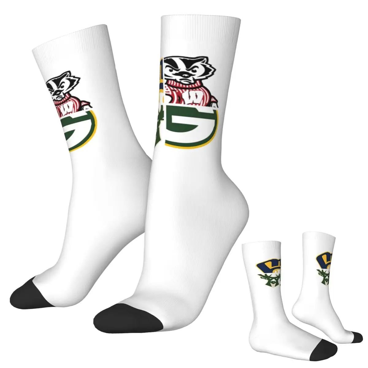 

Спортивные носки Wisconsin, супер мягкие чулки в стиле Харадзюку, всесезонные длинные носки, аксессуары для мужчин и женщин, подарок на день рождения