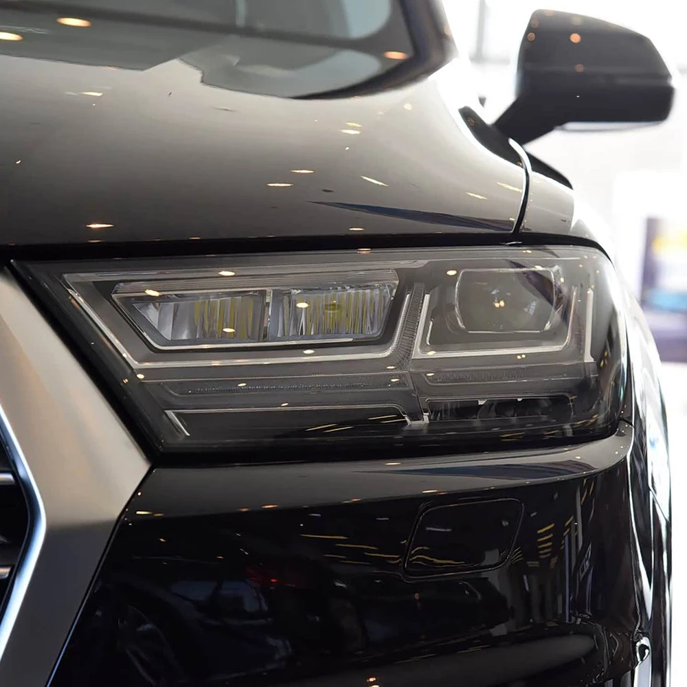مجموعة المصابيح الأمامية للسيارات لأودي Q7 2016-2019 ترقية عالية التكوين عدسة عرض LED التوصيل والتشغيل أدوات السيارات الملحقات