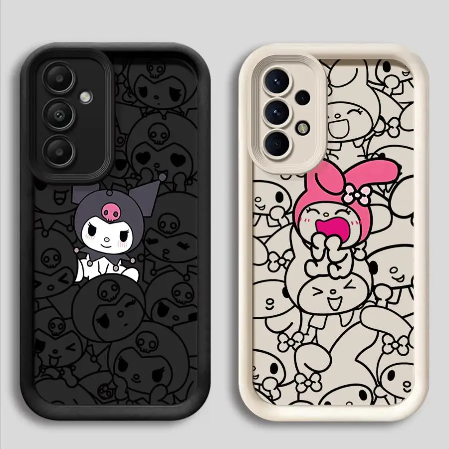 Custodia Cartoon Kuromi Melody per Samsung Galaxy A36 A33 A26 A22 A34 A56 A32 A16 A23 A12 A14 A24 A13 Soft Shell
